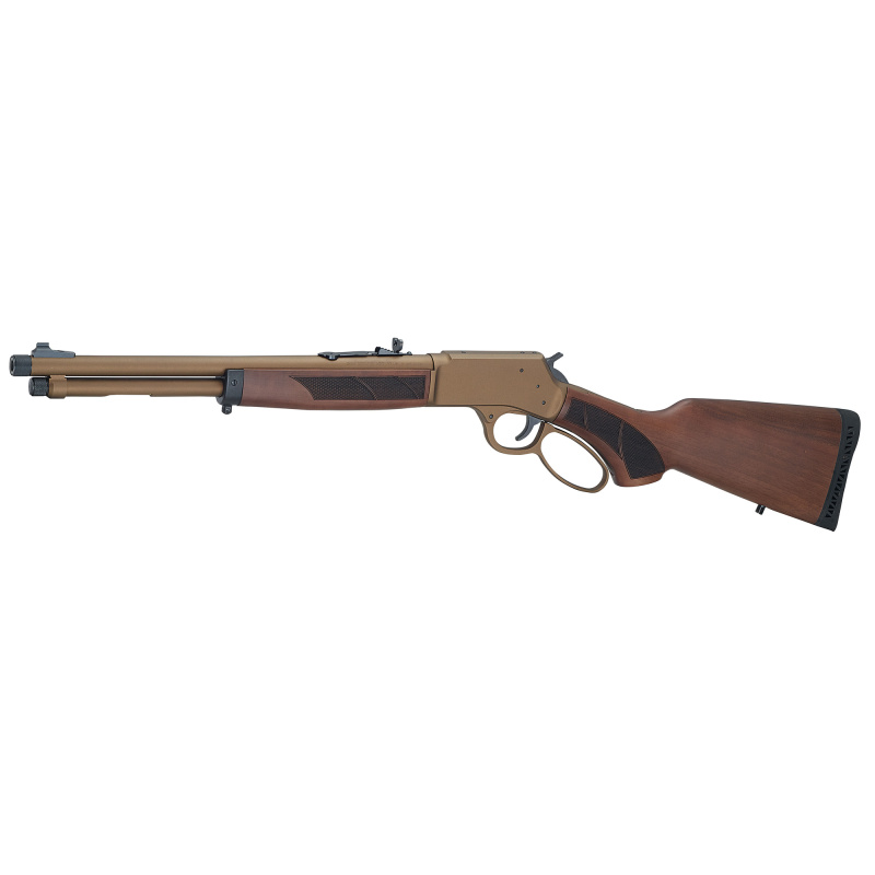 H12 Explorer Carbine, Lever Action Rifle, .357 Magnum/.38 Special, 16.5" Threaded Barrel, 5/8X24 Thread Pitch, Round, Cerakote, Burnt Bronze, American Walnut Stock, Pistol Grip, Adjustable Semi-Buckhorn Rear Sight with Diamond Insert, Brass Bead Front Si