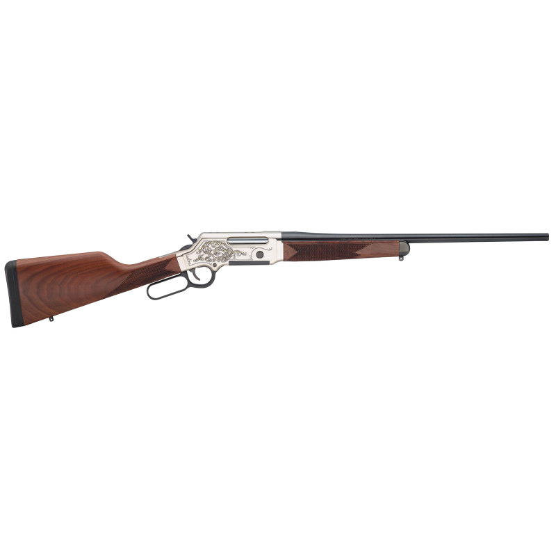 Long Ranger Deluxe, Lever Action Rifle, 243 Winchester, 20" Round Barrel, Nickel Receiver Finish, Blued Barrel, Straight-grip American Walnut, 4 Rounds H014D-243
