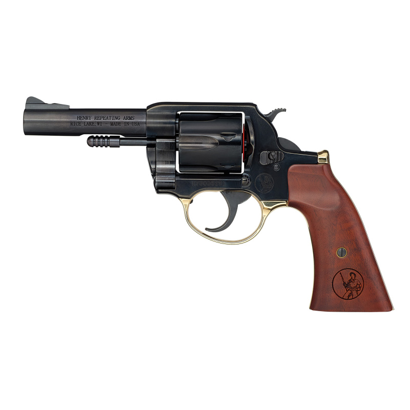 Big Boy Revolver, DA/SA, 357 Magnum/38 Special, 4" Round Barrel, Polished Blue Steel, American Walnut Gunfighter Grips, Fixed Notch Rear Sight, Screw On Post Front Sight, Transfer Bar Safety, 6 Rounds, Includes High/Medium/Low Interchangeable Front Sights