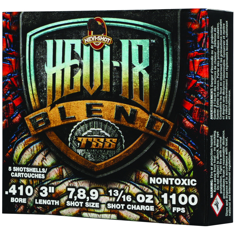 Hevi-18, 410 Bore, 3", Max Dram, 13/16 oz, Tungsten Super Shot, 5 Rounds per Box HS1079
