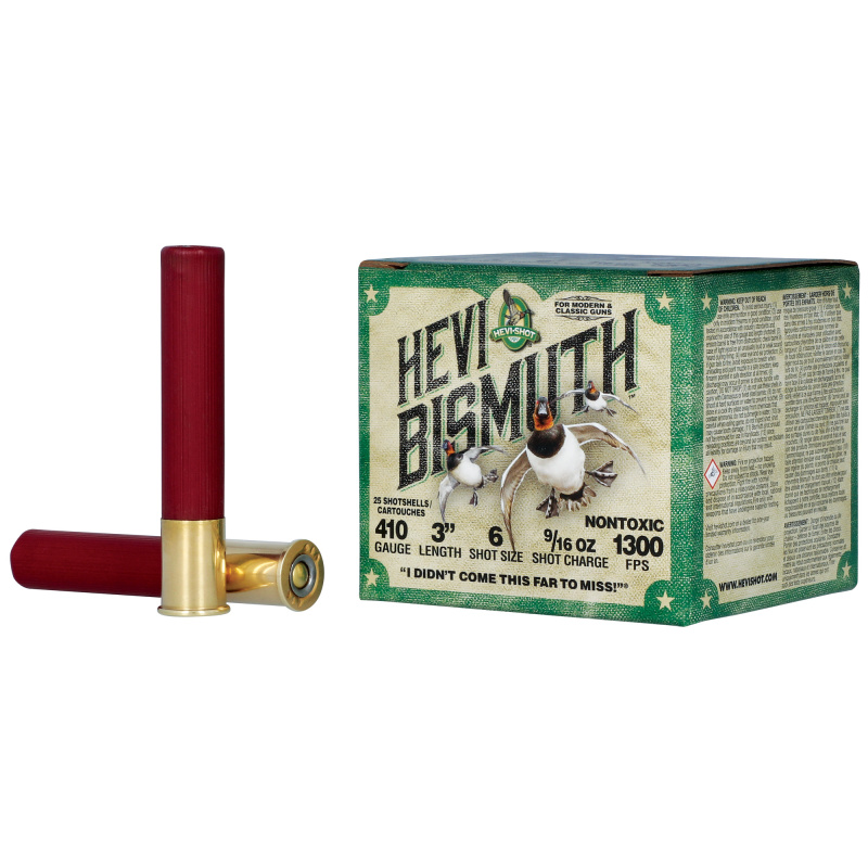 HEVI-SHOT, HEVI-BISMUTH, 410 Bore, 3", #6, 9/16 oz, Bismuth Shot, 25 Round Box HS19006