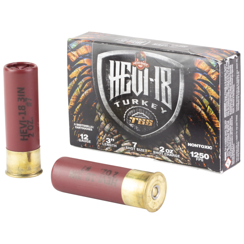 HEVI-18, Turkey, 12 Gauge 3", #7, 2oz, TSS, 5 Rounds Per Box HS4007