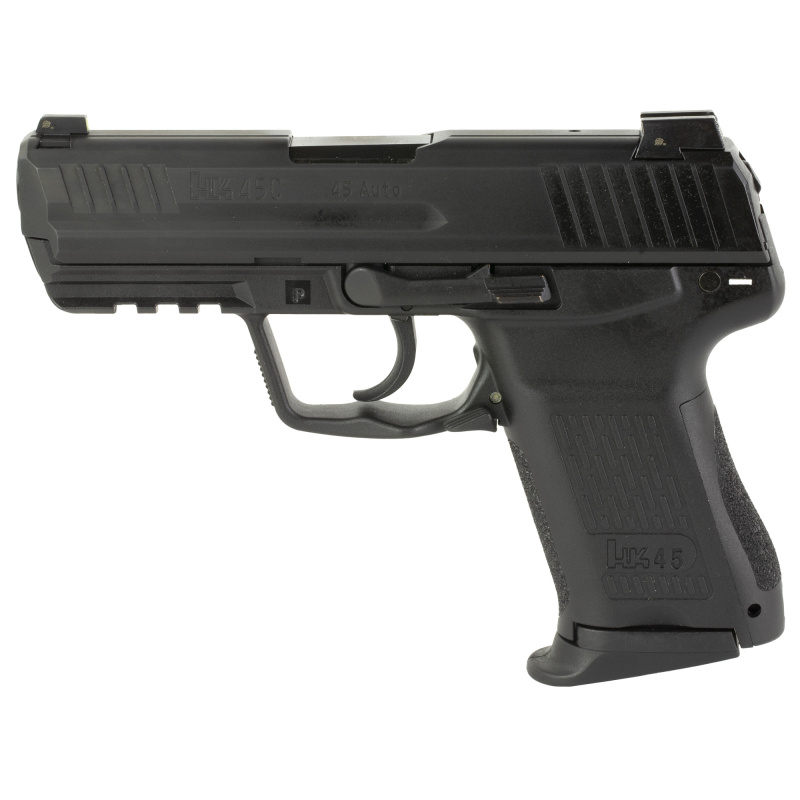 HK45C, Semi-automatic, LEM-DAO, Compact, 45 ACP, 3.94" Barrel, Black, Night Sights, 8Rd, 3 Magazines 81000021