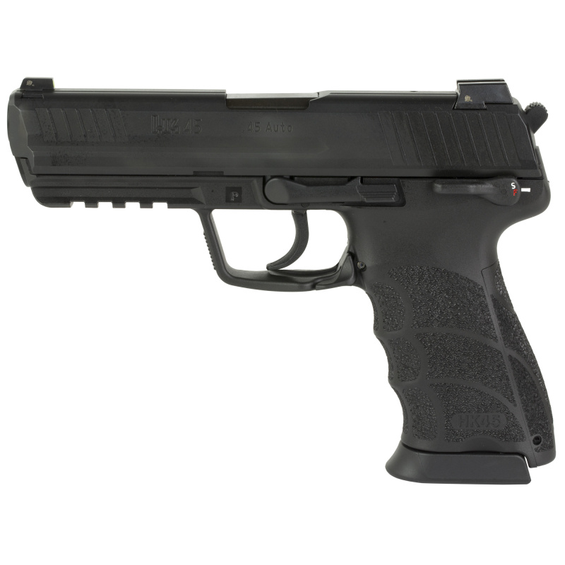 HK45| Semi-automatic, Full Size, 45ACP, 4.5" Barrel, Black Color, Night Sights, 10Rd, 3 Magazines 81000027