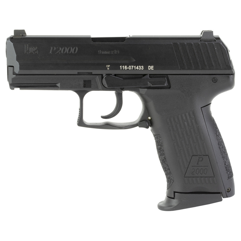 P2000, V2, LEM, Double Action Only, Semi-automatic, Polymer Frame Pistol, Compact, 9MM, 3.66" Barrel, Black, Night Sights, 10 Rounds, 3 Magazines 81000040