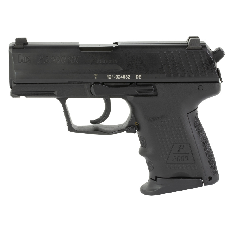 P2000SK, V3, Double Action/Single Action, Semi-automatic, Polymer Frame Pistol, Sub-Compact, 9MM, 3.26" Barrel, Black, Night Sights, Rear Decocker, 10 Rounds, 3 Magazines 81000056