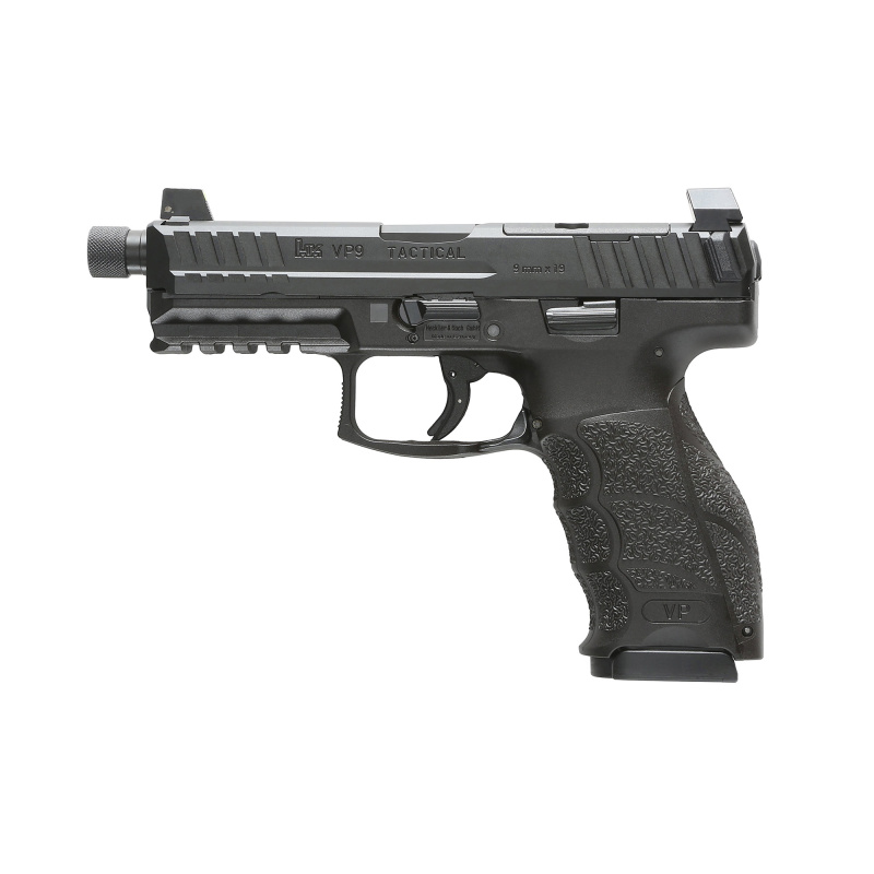 VP9 Tactical, Semi-automatic, Striker Fired, Fullsize, 9MM, 4.7" Threaded Barrel, 13.5x1 LH Thread Pitch, Matte Finish, Black, Optics Ready, Front Night Sight, 2 Magazines, 10 Rounds 81000239