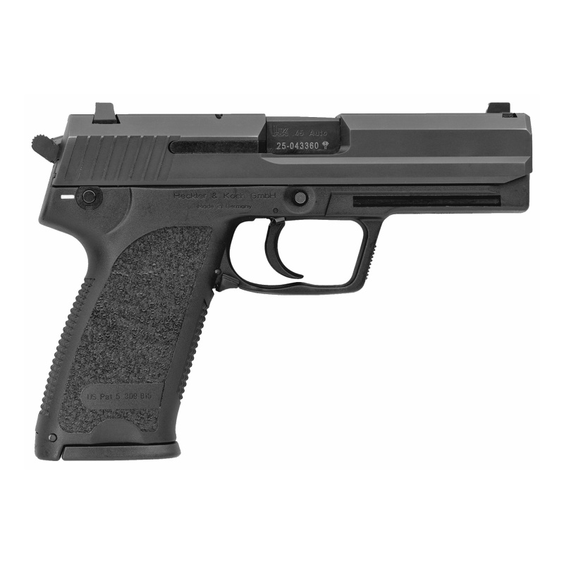 USP, V1, DA/SA, Full Size, 45ACP, 4.41" Barrel, Polymer Frame, Black Finish, 3 Dot Sights, Safety, Decocker, 10Rd, 2 Magazines 81000324