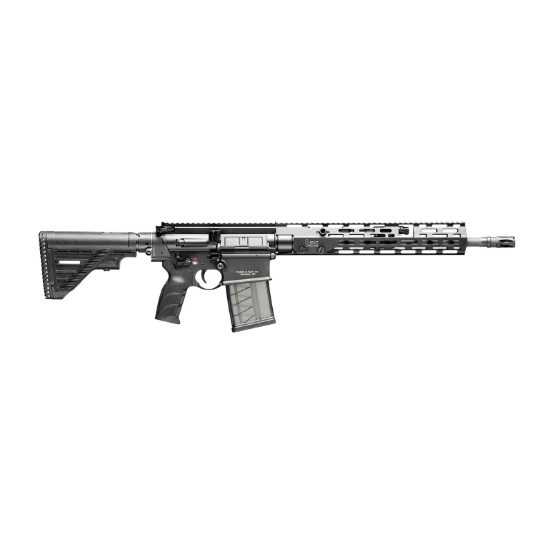 MR762 A4, Semi-automatic, AR, 308 Winchester/762NATO, 16.5" Barrel, Anodized Finish, Black, M-LOK Free Float Handguard, Adjustable Gas Block, HK USA Enhanced Grip, HK416 Nine Position Stock, Ambidextrous Controls, 20 Rounds, 1 Magazine 81000829