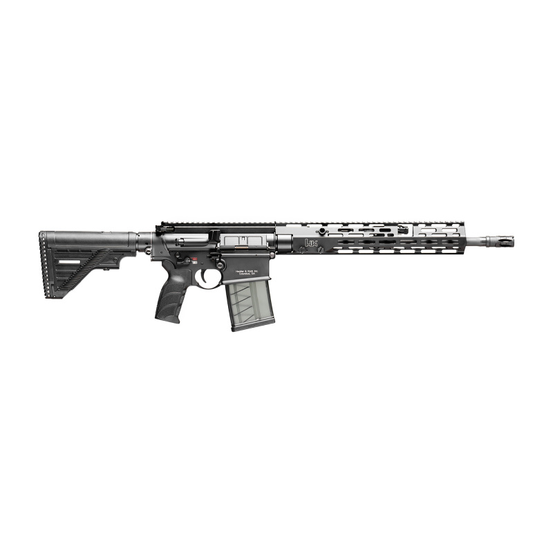 MR762 A4, Semi-automatic, AR, 308 Winchester/762NATO, 16.5" Barrel, Anodized Finish, Black, M-LOK Free Float Handguard, Adjustable Gas Block, HK USA Enhanced Grip, HK416 Nine Position Stock, Ambidextrous Controls, 10 Rounds, 1 Magazine 81000830