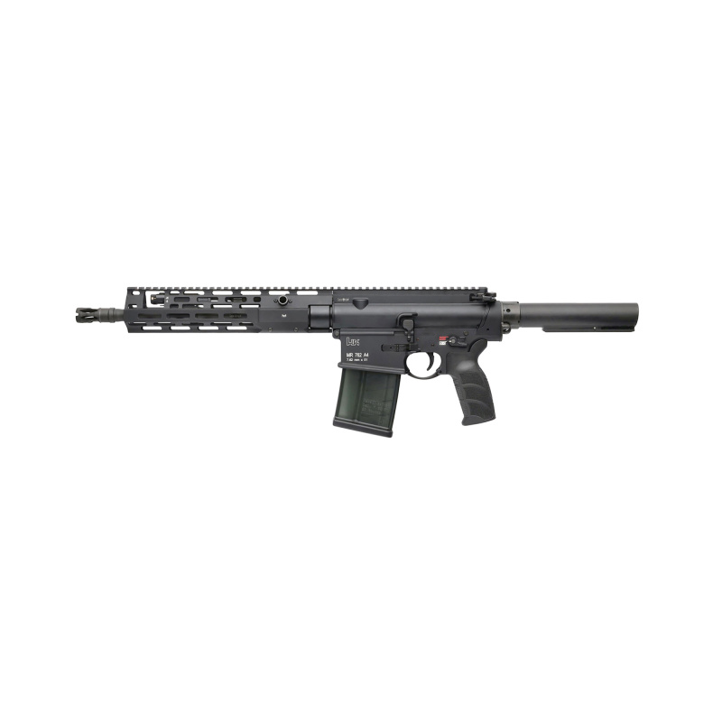 MR762 A4, Semi-automatic, AR-Style Pistol, 308 Winchester/762NATO, 13" Cold Hammer Forged Threaded Barrel, 5/8X24 Thread Pitch, Anodized Finish, Black, M-LOK Free Float Handguard, Adjustable Gas Block, HK USA Enhanced Grip, Ambidextrous Controls, 20 Roun