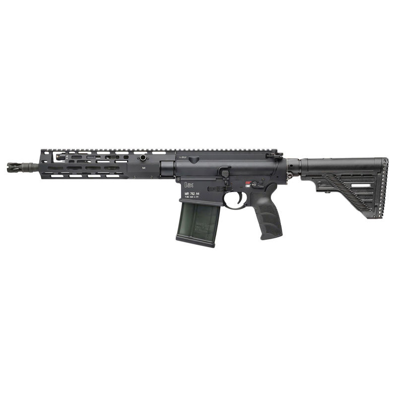 MR762 A4, Semi-automatic, Short Barrel Rifle, 762NATO, 13" Threaded Barrel, 5/8X24 Thread Pitch, Anodized Finish, Black, M-LOK Free Float Handguard, Adjustable Gas Block, Ambidextrous Controls, 20 Rounds, 1 Magazine 81001054