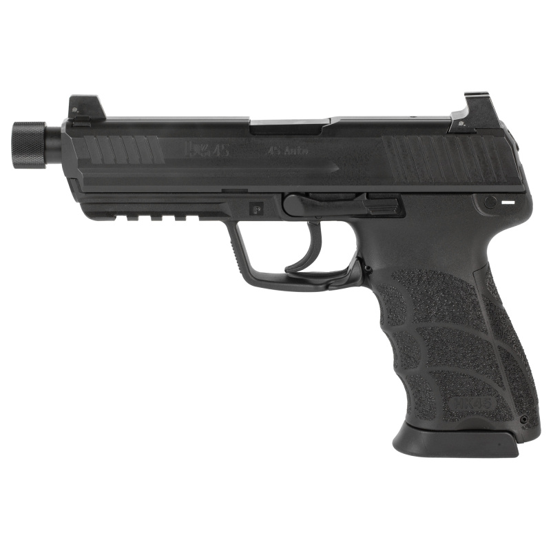 HK45 Tactical, Semi-automatic, V7 LEM-DAO, Full Size, 45 ACP, 5.2" Threaded Barrel, Matte Finish, Black, Manual Safety, Front Night Sight, 10 Rounds, 2 Magazines 81001118