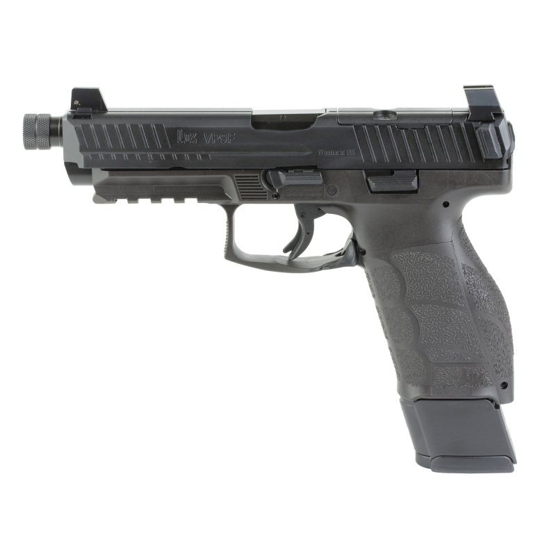 VP9A1 F Tactical, Semi-automatic, Striker Fired, Polymer Frame Pistol, Full Size, 9MM, 5.12" Threaded Barrel, Matte Finish, Black, Interchangeable Grips, Tritium Front Sight with Blacked Out Serrated Rear Sight, Trigger Safety, (1)-20 Round and (1)-17 Ro