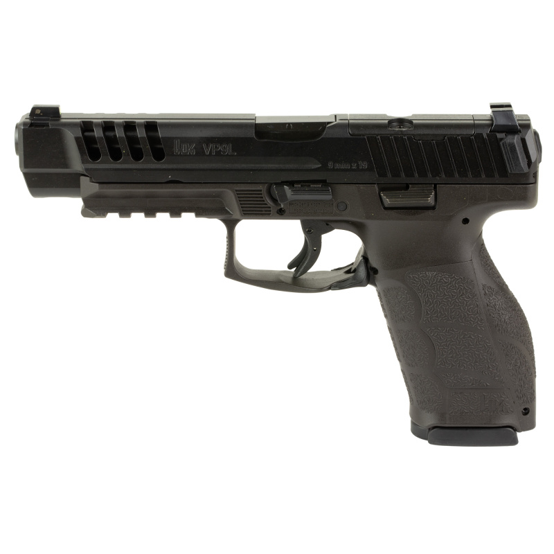 VP9A1 L, Semi-automatic, Striker Fired, Polymer Frame Pistol, Full Size, 9MM, 5" Barrel, Matte Finish, Black, Interchangeable Grips, Tritium Front Sight with Blacked Out Serrated Rear Sight, Trigger Safety, 15 Rounds, 2 Magazines, Includes (6)-Grip Panel