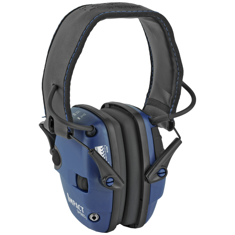 Impact Sport, Electronic Earmuff, Folding, Real Blue Finish R-02529