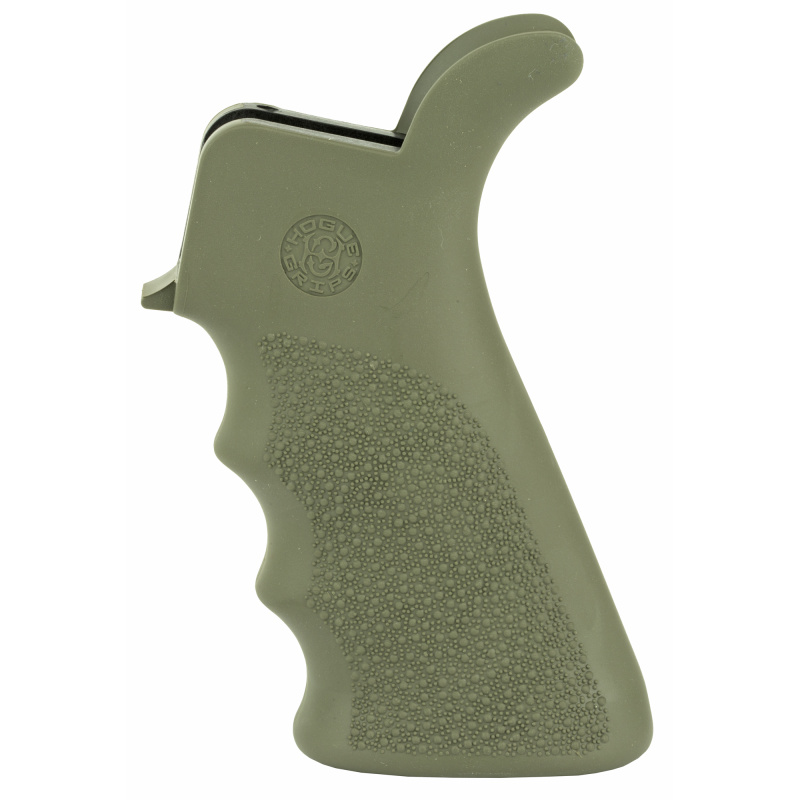 Grip, Fits Mil-Spec Buffer Tube Only, Rubber Grip Beavertail with Finger Grooves, OD Green Finish 15021