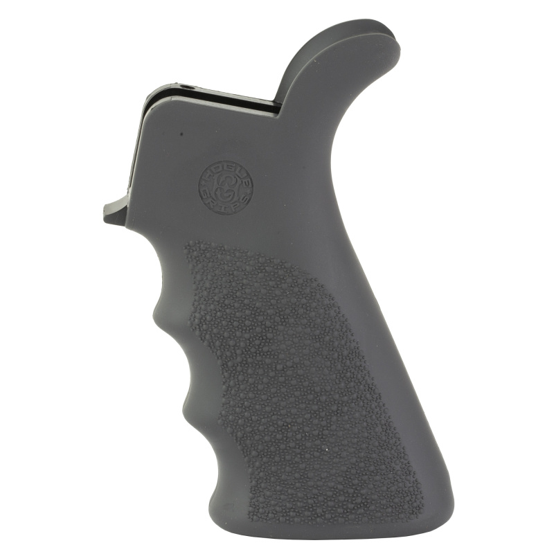 OverMolded Rifle Grip, Gray Color, Beavertail, Finger Grooves, Fits AR Rifles 15022