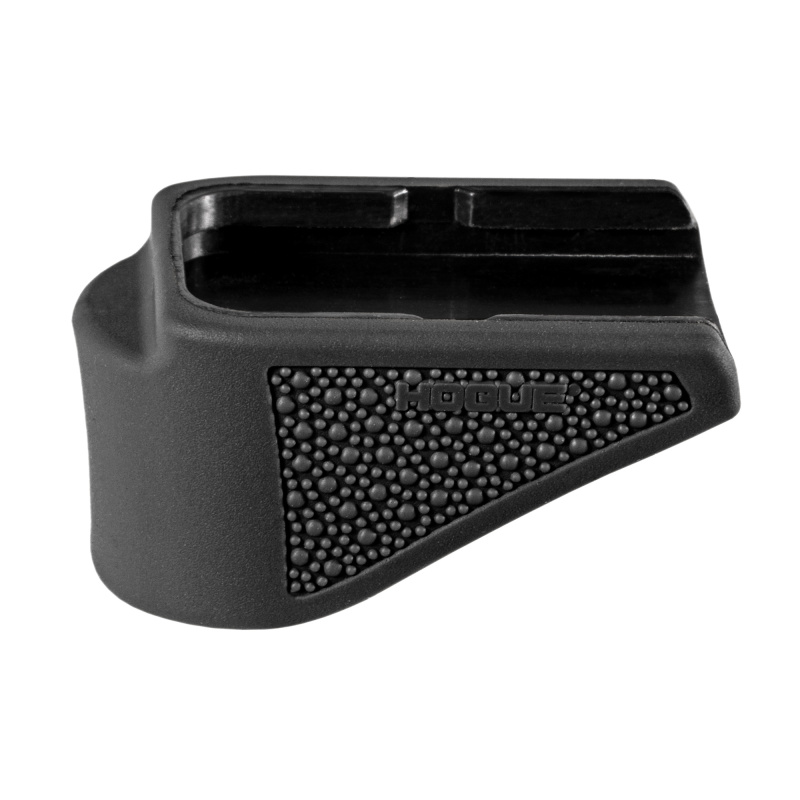 Grip Extension, Magazine Base Pad, For Glock 26 9MM 10 Round Magazine, OverMolded Material, Cobblestone Texture, Black 18620