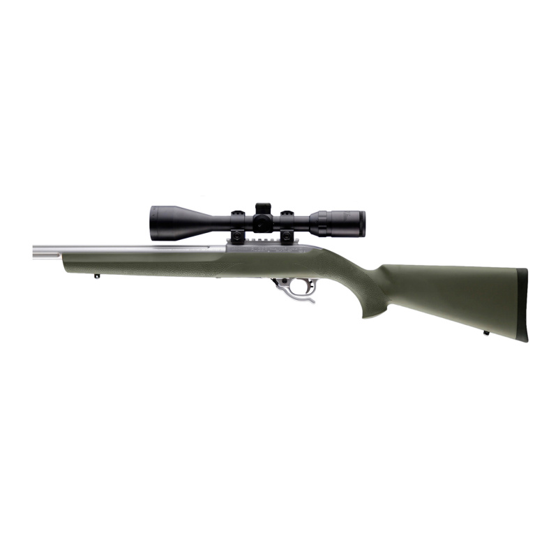 OverMolded Rubber Stock, Fits Rug 10/22, .920" Diameter Barrel, OD Green Finish 22210