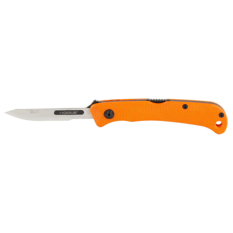 Expel, Folding Knife, 416 Stainless Steel, Plain Edge, 2.5" Blade, Orange G-10 Handle, Silver Blade, Includes (3) #60 and (2) #70 Blades 35834