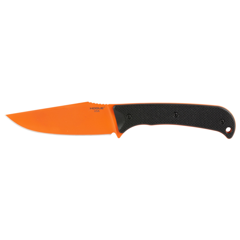 Extrak XL, Fixed Blade Knife, CPM M4 Steel, Plain Edge, 3.9" Clip Point Blade, Cerakote Finish, Black G-10 Handle, Orange Blade, Includes Sheath 35859