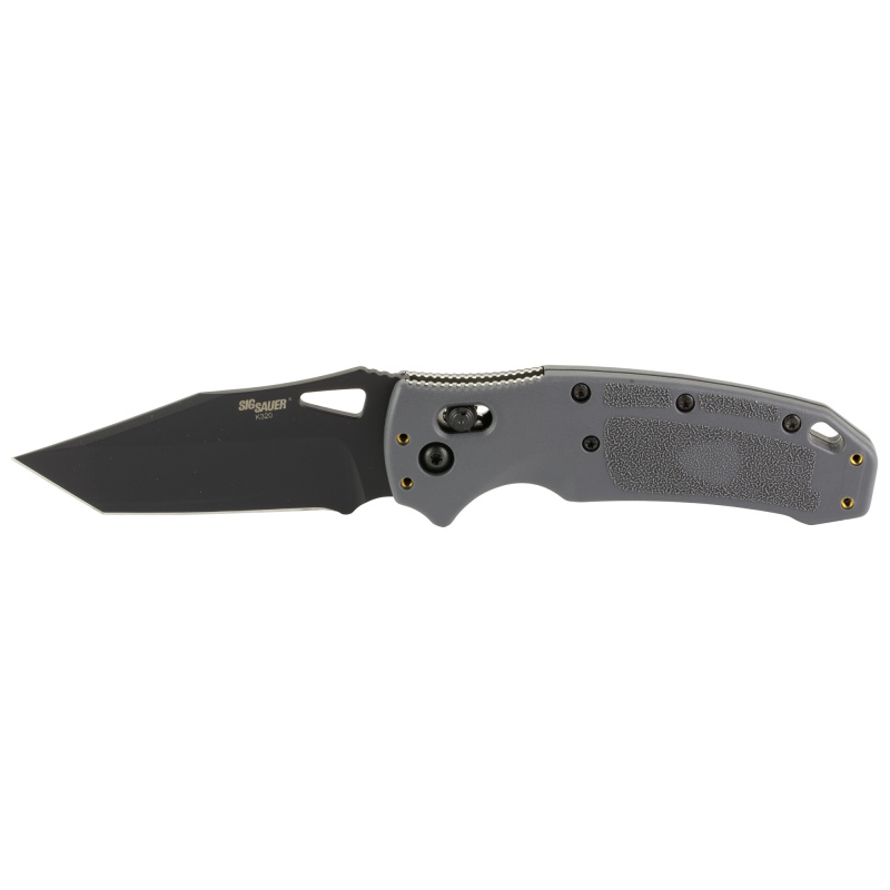 SIG K320 Tactical, Folding Knife, Cerakote Finish, Gray Blade and Frame, Tanto Point, 3.5" Blade Length, CPM-S30V Blade Steel, Plain Edge, ABLE Lock 36362
