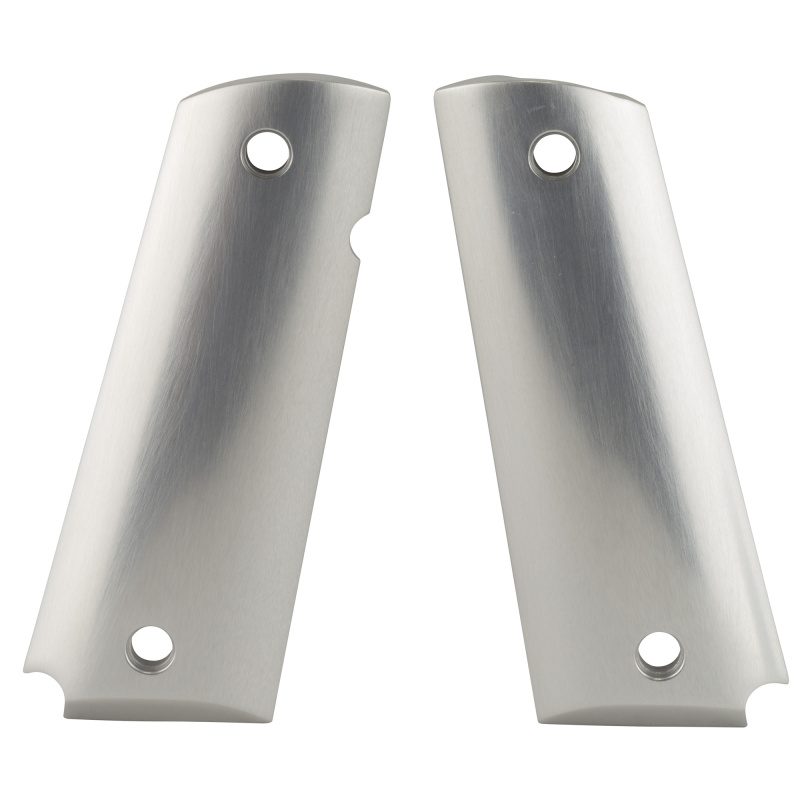 Grip, Fits Colt Government, Aluminum, Brushed Gloss Clear 45165