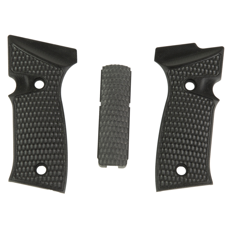 Piranha, G10 Grip Panels, Black, Fits Sig Sauer P320 AXG Full Size 48129