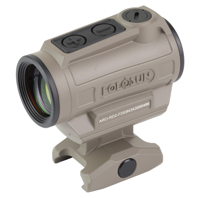 ARO, Red Dot, 2 MOA Dot, Fits 1913 Picatinny Rail, 1.63" Lower 1/3 Co-Witness Mount, Flat Dark Earth ARO-RD2-FDE