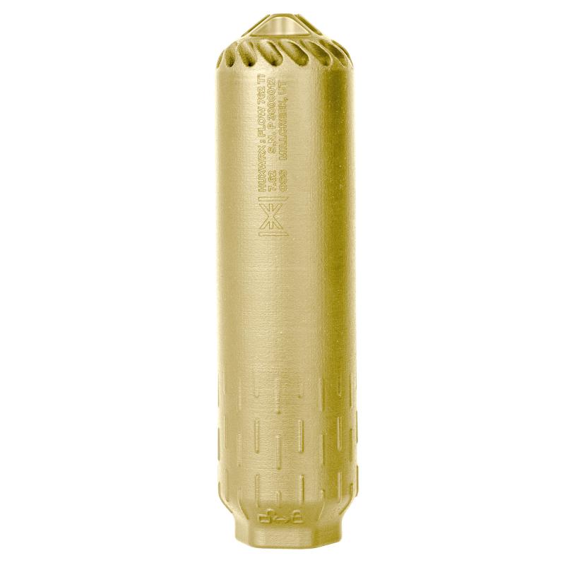 Flow 762 Ti Kit | 7.62, 6.7", 11.8oz, 1.8" Diameter, 3D Printed Titanium, No Barrel Length Restrictions, FDE, 5/8x24 Muzzle Brake Included