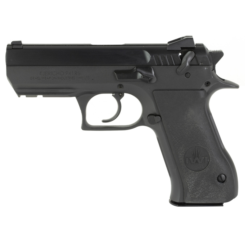 Jericho 941, Semi-automatic, Full Size, 9MM, 4.4" Barrel, Black, Decocker, Steel Frame, 16Rd, 2 Mags J941R9