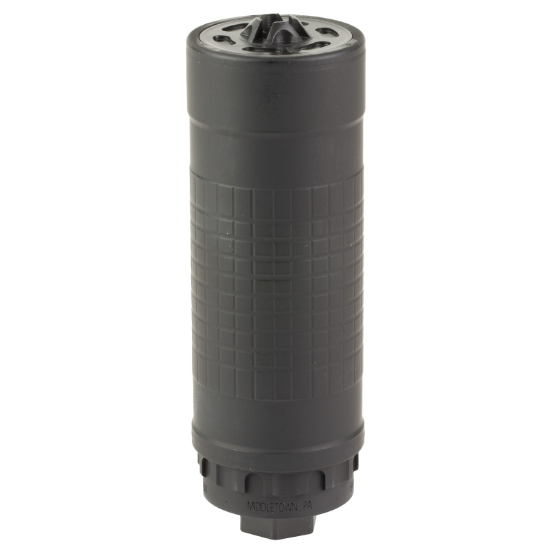 IWI 6K Suppressor | Rated 6mm, Hub Compatible 1/2-28 Direct Thread, 14oz, 1.74" Diameter, 4.9" Long, Reduced Back-Pressure Design, Ni & SS Construction, Black Cerakote, IWS6K