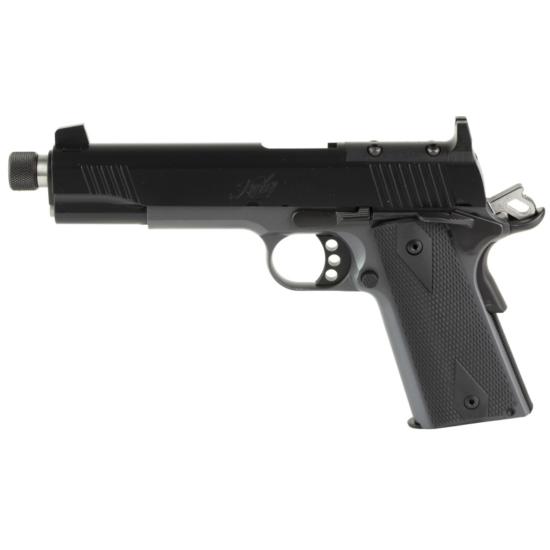 Custom LW Shadow Ghost, 1911, Semi-automatic, Full Size, 45ACP, 5" Threaded Barrel, Matte Finish, Black Slide, Gray Frame, Black Rubber Grips, Optic Ready, Suppressor Height Sights, Manual Safety, 8 Rounds 3000456