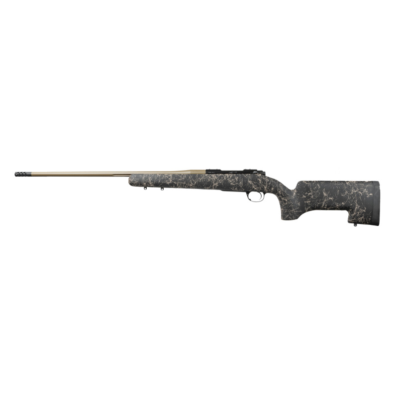 Moutain Ascent Mojave, Bolt Action Rifle, 300 Winchester Magnum, 26" Threaded Barrel, 7/16x28 Thread Pitch with 5/8x24 Adapter, Muzzle Brake, Camo H-S Precision Stock, KimPro II Finish, Black Receiver, Tan Barrel, 4 Rounds 3000928