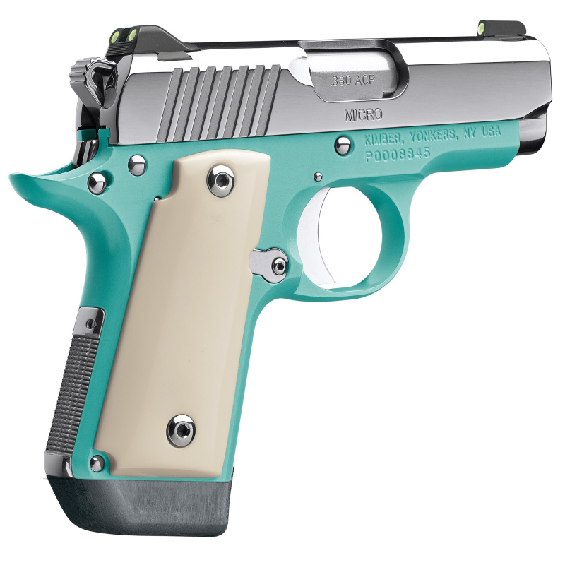 Micro Bel Air |.380ACP 2.75" Barrel, Lightweight Aluminum Blue Frame, Polished Slide, Ivory Micarta Grips, One 6 Round Magazine, Soft Case