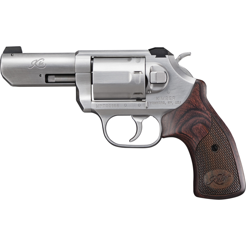 K6s DASA, Double/Single Action Revolver, 357 Magnum, 3" Barrel, Brushed Finish, Silver, Wood Grips, White 3 Dot Sights, 6 Rounds, California Approved 3400016CA