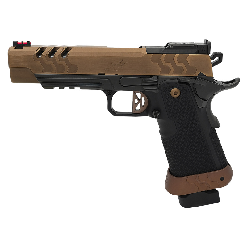 2K11 Target OR | 45ACP, 5" Barrel, Coyote PVD Coating on Slide, DLC Black Steel Frame, Aluminum Grip, Magwell, 3 13 Rd Magazines, Optics Ready, RMR/SRO Plate, Optic Not Included