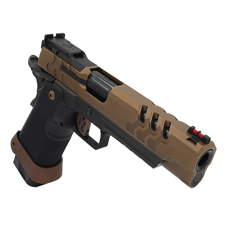 2K11 Target OR | 9x19mm, 5" Barrel, Coyote PVD Coating on Slide, DLC Black Steel Frame, Aluminum Grip, Magwell, 1 17 and 2 20 Rd Magazines, Optics Ready, RMR/SRO Plate, Optic Not Included
