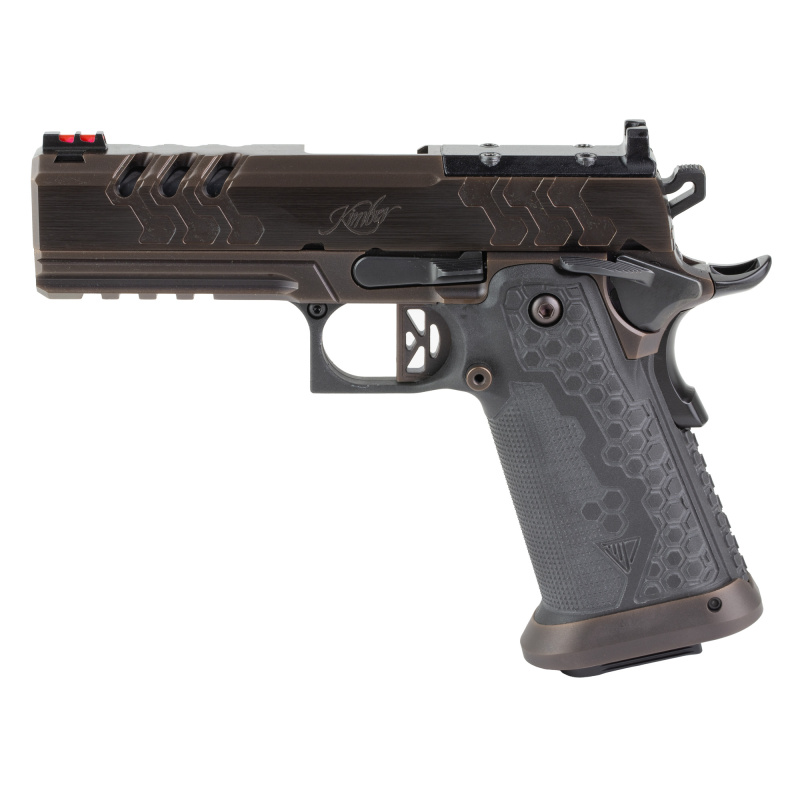 2K11 PRO Royal, Semi-automatic, 1911, Full Size Pistol, 9MM, 4.25" Bull Barrel, PVD Finish, Bronze, Black DLC Barrel, MJD Composite Grips, Fixed Rear Sight, Fiber Optic Front Sight, Optics Ready, RMR Footprint, Ambidextrous Thumb Safety, 19 Rounds, 2 Mag