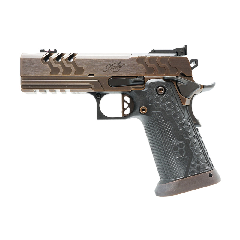 2K11 PRO, 1911, Semi-automatic, Full Size, Steel Frame Pistol, 9MM, 4.25" Compensated Barrel, PVD Finish, Bronze, Optic Ready, Adjustable Sights, Manual Safety, 19 Rounds, 2 Magazines, Includes Magwell 3500096
