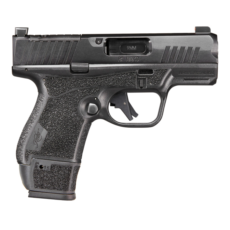 R7 Mako, Semi-automatic, Striker Fired, Polymer Frame Pistol, Compact, 9MM, 3.37" Barrel, Matte Finish, Black, Optics Ready, Night Sights, 5 Magazines, (1)-11 Round, (1)-13 Round and (3)-15 Round, Includes MFT Holster and Range Bag 3800034