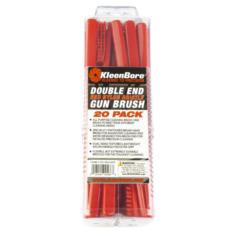 Double Ended Nylon Brush, Red, 20 Per Pack UT221-RED-20PK