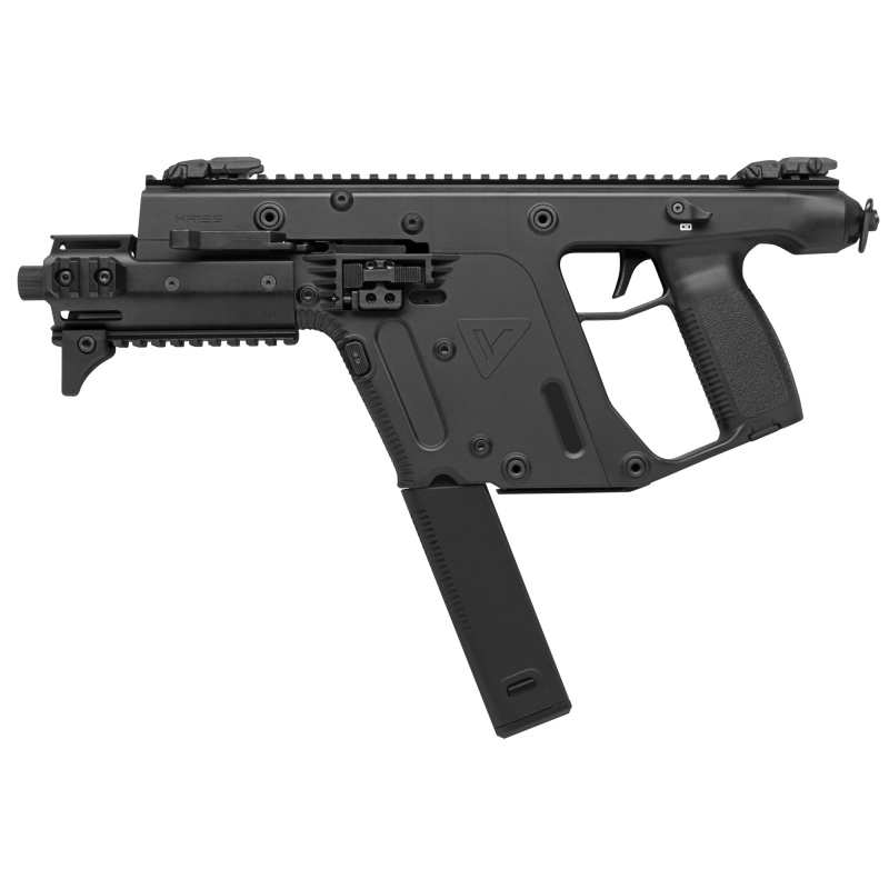 Vector G2 SDP-E, Semi-automatic, Pistol, 10MM, 6.5" Threaded Barrel, Black, KRISS Recoil Mitigation System, Folding Sights, Thread Protector, Mini Handguard, 15Rd, 1 Magazine KV10-PBL30