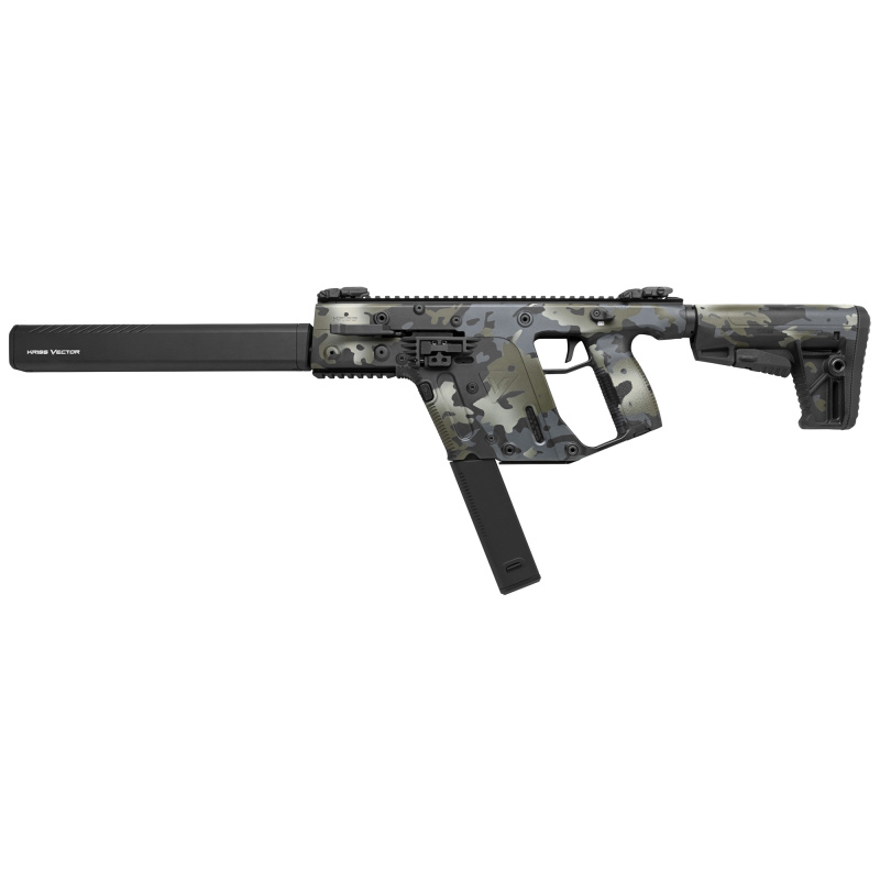 VECTOR CRB Gen 2, Semi-automatic Rifle, 9MM, 16" Threaded Barrel, 1:10 Twist, Cerakote Finish, MultiCam Black, 6 Position Adjustable Stock, Flip Up Sights, 40 Rounds, 1 Magazine KV90-CMCBLK20