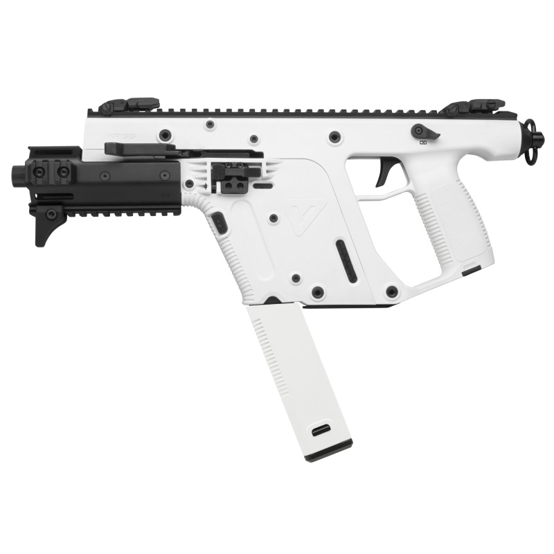 Vector G2 SDP-E, Semi-automatic, Pistol, 9MM, 6.5" Threaded Barrel, Alpine White, Flip Up Sights, MK5M Modular Rail, 40 Rounds, 1 Magazine, Quick Detach Sling Swivel KV90-PAP30