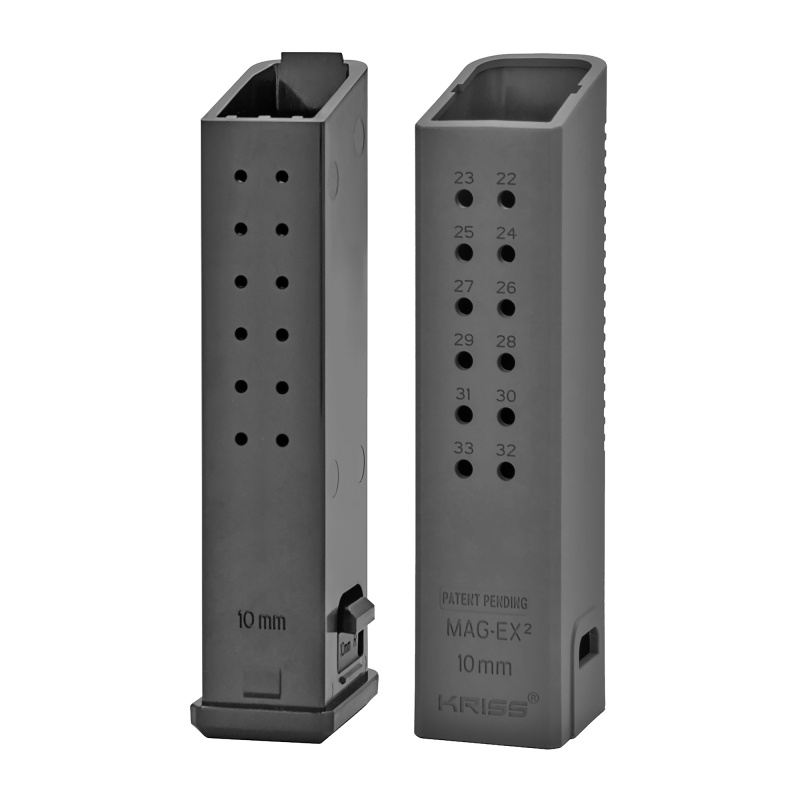 Magazine Extension, 10MM, +18 Rounds, Black, Fits Kriss VECTOR, 3 Pack KVA-MX2K10BL01