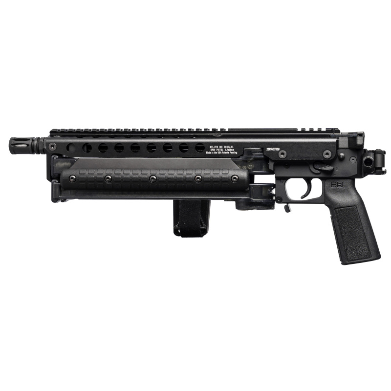 KP50, Semi-automatic Pistol, 5.7X28MM, 9.5" Threaded Barrel, Picatinny Rail Rear Adapter, Ambidextrous Safety, Pistol Brace, Jungle Clip, 50 Rounds, 2 Magazines, Ambidextrous KP50BLKB