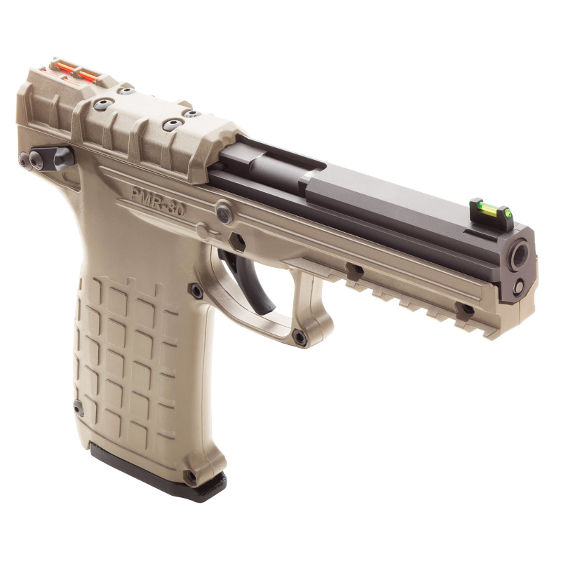 PMR-30 .22 Winchester Magnum Rimfire 4.3 Inch Barrel Fiber Optic Sights Picatinny Rail Blue Slide Cerakote Tan Grip/Frame 30 Round
