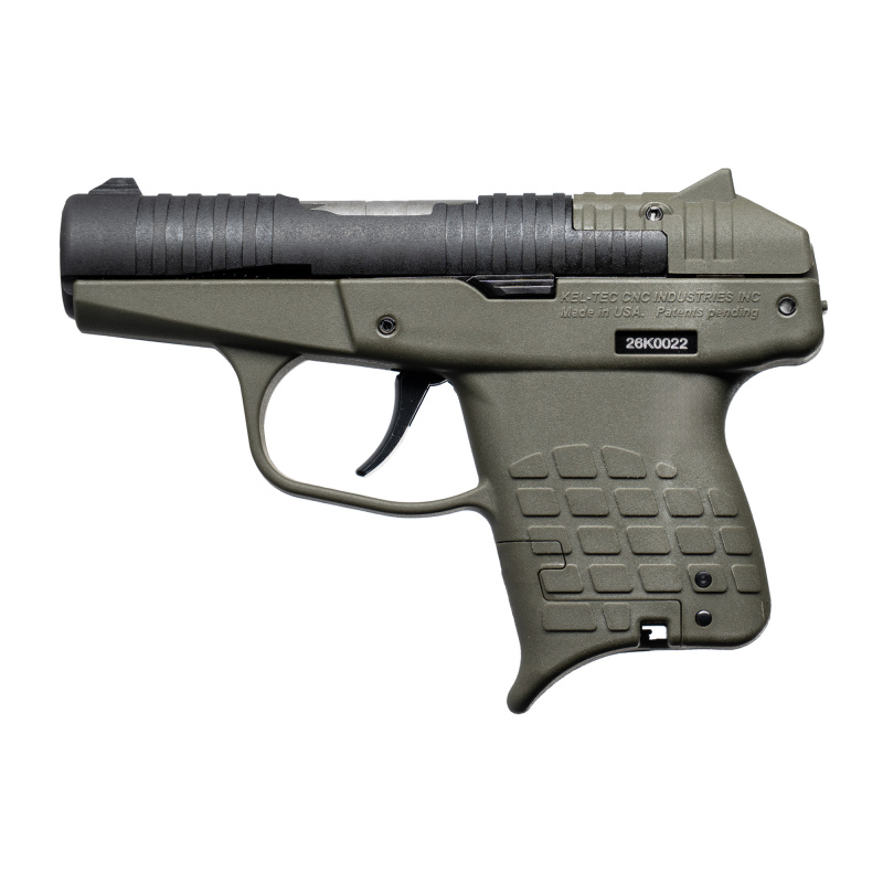 PR-3AT, Striker Fired, Semi-automatic, Polymer Frame Pistol, Sub-Compact, 380ACP, 2.85" Barrel, Matte Finish, Green with Black Slide, 10 Rounds, (2)-5 Round Stripper Clips PR3ATGRN10